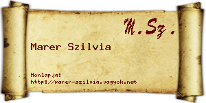 Marer Szilvia névjegykártya